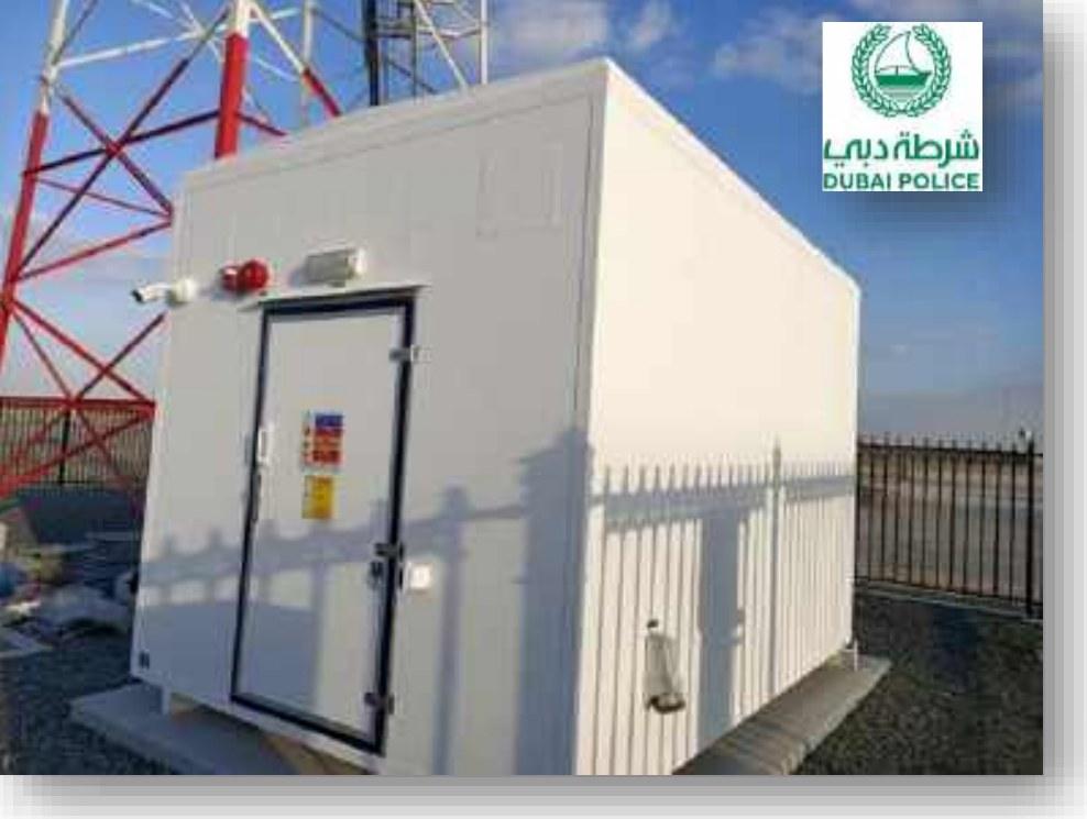 Coated telecom shelter for Dubai Police
